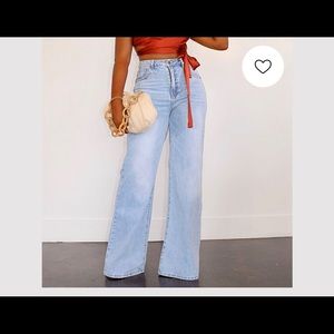 Wide Leg Denim Pants Never Worn